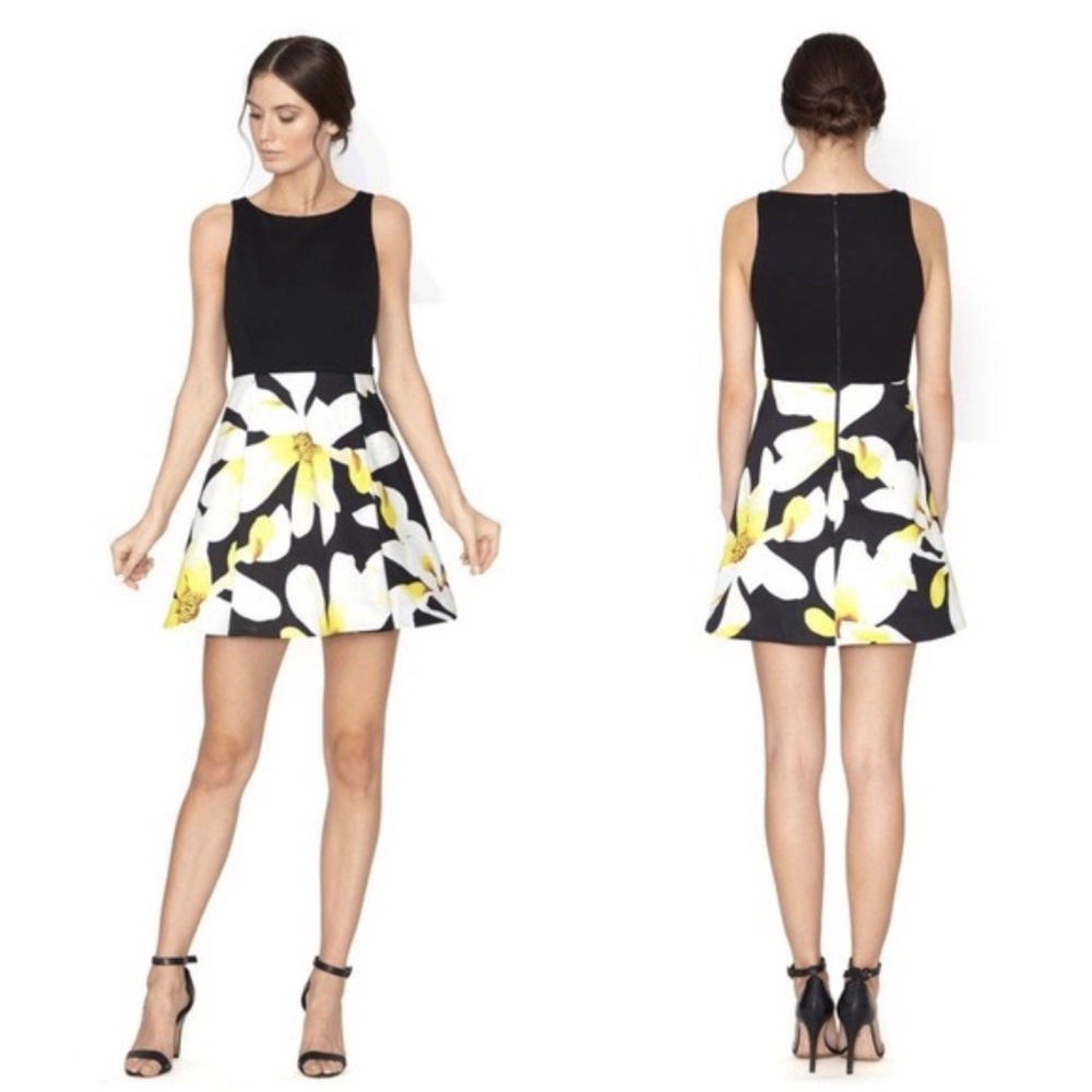 Alice + Olivia Kourtney box-pleated combo dress - Size 4